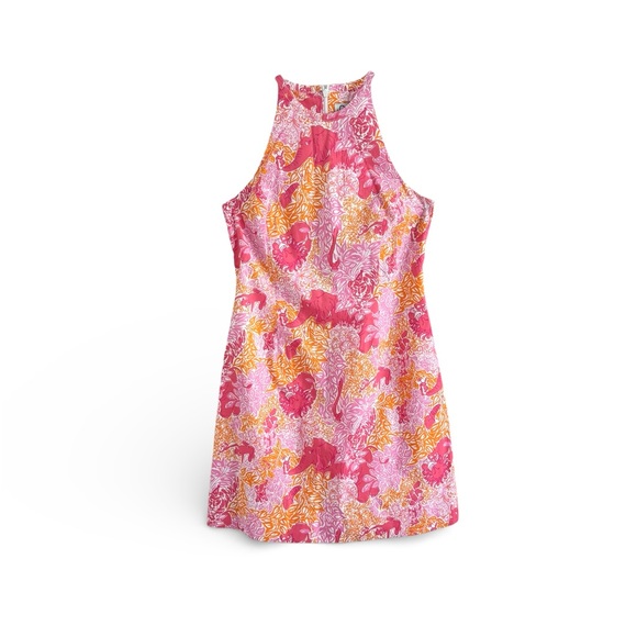 LILLY PULITZER VINTAGE POPPY PINK PARTY ANIMALS RESORT WEAR PREPPY DRESS SZ 6 - Picture 3 of 5